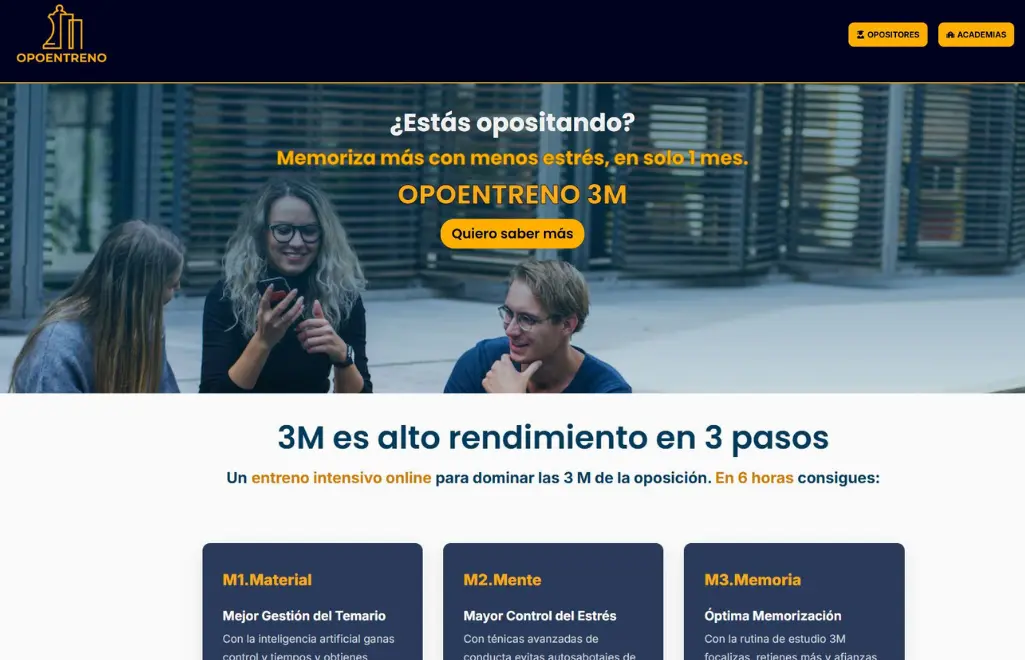 Captura del proyecto OpoEntreno