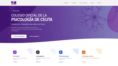 Captura del proyecto Colegio de Psicología de Ceuta